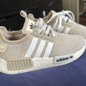 Adidas Tan and White NMD Sneakers